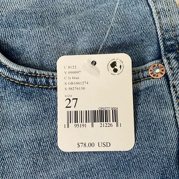 {Free People} We The Free Raw High-Rise Jegging in Light Blue Wash - Women's 27 - Picture 9 of 9